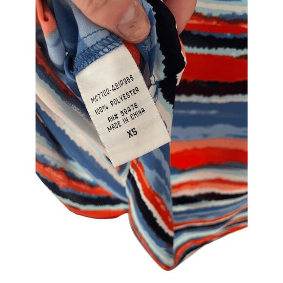 Kenar Women's Tribal Stripe Tank Keyhole Blouse Coastal Art Deco Office Career - Picture 6 of 6